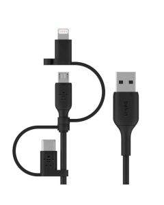 Кабел универсален Belkin, Lightning/Micro-USB/USB-C/USB-A, 1m, Черен CAC001BT1MBK