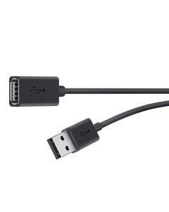 Кабел удължител Belkin USB Type-A Male към USB Type-A Female 4.8M, Черен F3U153bt4.8M