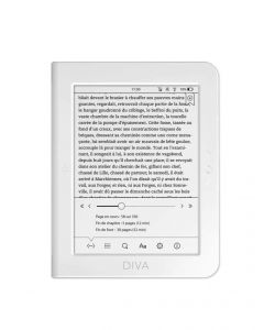 eBook четец BOOKEEN Diva 6", тъч, подсветка, бял