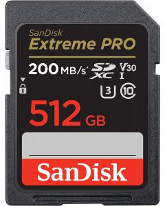 Карта памет SANDISK Extreme PRO SDHC, 512GB, UHS-1, Class 10, U3, 140 MB/s