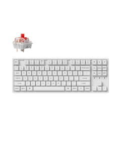 Геймърска механична клавиатура Keychron K8 Pro White QMK/VIA TKL K Pro(Hot Swappable) Red Switch RGB Backlight Alluminium Frame