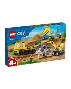 LEGO LEGO® City Great Vehicles 60391 - Строителни камиони и кран с разбиваща топка 4 - 8г. Момче City  0060391