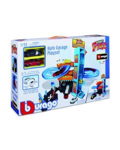 Bburago Bburago Street Fire - Гараж с автомивка, 1 брой количка 3 - 6г. Момче Street Fire 1:43  0930551