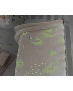 Pielsa Pielsa - Одеяло със светещи кристали Мече и пеперуди 110х140 см, натурално, кутия 0 - 3г. Унисекс   1011033