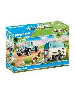 Playmobil Playmobil - Кола с ремарке за пони 4 - 10г. Унисекс Country  2970511