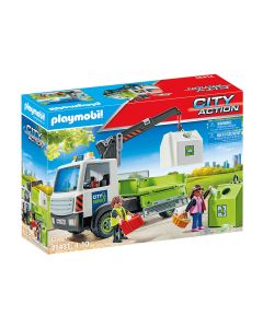 Playmobil Playmobil - Камион за рециклиране на стъкло с контейнер 4 - 10г. Момче City Action  2971431