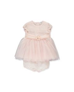 Bebetto Bebetto - Комплект рокля с къс ръкав и гащички Pearl K4393P, момиче, розов, 6-36 м. 6м. - 3г. Момиче Пролет/Лято 2024  8314186as