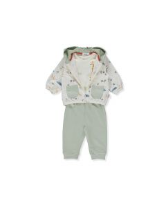 Bebetto Bebetto - Комплект суитшърт с качулка, тениска и панталон Safari K4378, момче, 3-24 м. 3м. - 2г. Момче Пролет/Лято 2024  8314333as