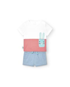 Boboli Boboli - Комплект тениска с къс ръкав и шорти Wonderland 118190/1111, момче, 6-18 м. 6м. - 1.5г. Момче Пролет/Лято 2024  8430042as