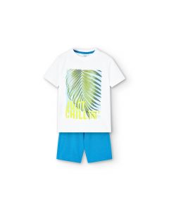 Boboli Boboli - Комплект тениска с къс ръкав и бермуди Blue ocean 528241/1100, момче, 7-12 г. 7 - 12г. Момче Пролет/Лято 2024  8430409as