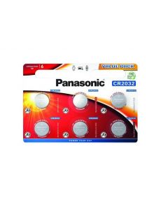Бутонна батерия литиева PANASONIC CR2032, 3V, 6 бр. в блистер /цена за 6 бр./