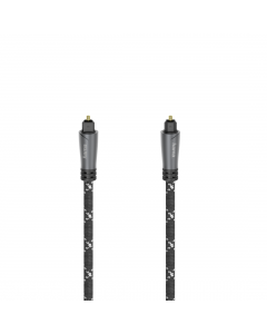Оптичен аудио кабел HAMA 205140, ODT plug (Toslink), Метални накрайници, 3 м, Черен
