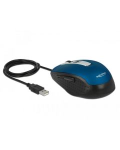 Оптична мишка DeLock, USB-A, 5 бутона , Синя