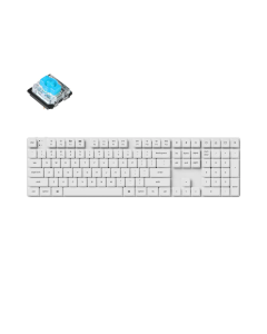 Геймърска механична клавиатура Keychron K5 Pro White QMK/VIA Full-Size Hot-Swappable Low-Profile Gateron Blue Switches RGB Backlight