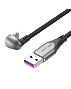 Vention Кабел USB 3.1 Type-C / USB 2.0 AM - 0.5M Black U-Shaped, Aluminum Alloy 5A - COHHD