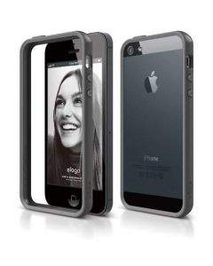 Elago S5 Bumper Case - силиконов бъмпер за iPhone 5, iPhone 5S, iPhone SE (тъмносив)