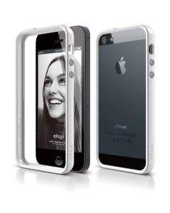 Elago S5 Bumper Case - силиконов бъмпер за iPhone 5, iPhone 5S, iPhone SE (бял)