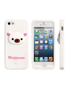 Bear Silicone Case - силиконов калъф за iPhone 5, iPhone 5S, iPhone SE (бял)