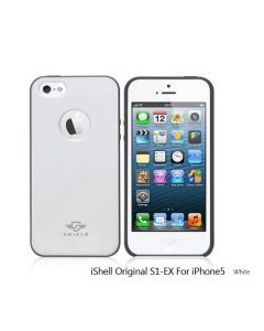Shield iShell Original S1-EX Case - хибриден кейс и покритие за дисплея за iPhone 5S, iPhone 5, iPhone SE (бял)