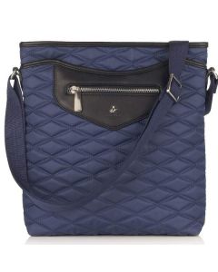 Knomo Maple Cross Body Bag - кожена чанта с презрамка за iPad и таблети до 10.2 инча (тъмносин)