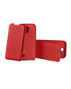 Leather Flip Case - вертикален кожен калъф за Nokia Lumia 610 (червен)