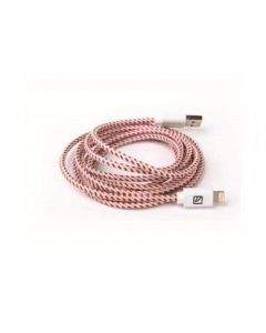 Tucano Cotone Lightning Cable - плетен Lightning кабел за iPhone, iPad, iPod с Lightning (2 метра) (червен)