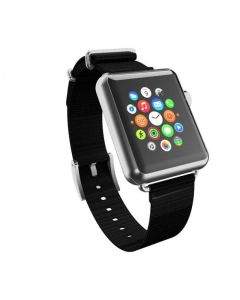 Incipio Nato Style Strap Watch Band - класическа каишка за Apple Watch 42мм, 44мм (черен-сребрист)