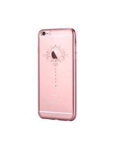 Devia Crystal Iris Case - силиконов (TPU) калъф за iPhone 6, iPhone 6S (с кристали Сваровски) (розово злато)