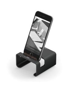 Elago M3 Stand - поставка от алуминий и дърво за iPhone и iPad mini (черна)