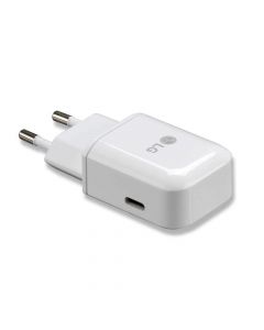 LG USB-C Fast Charger MCS-N04ER/ED - захранване с технология за бързо зареждане за устройства с USB-C стандарт (бял) (bulk)