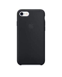 Apple Silicone Case - оригинален силиконов кейс за iPhone 8, iPhone 7 (черен)