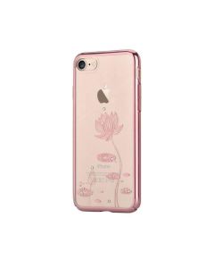 Devia Crystal Lotus Case - поликрабонатов кейс за iPhone 8 Plus, iPhone 7 Plus (с кристали Сваровски) (розово злато)