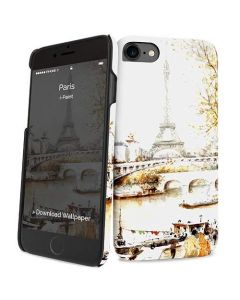 iPaint Paris HC Case - дизайнерски поликарбонатов кейс за iPhone SE (2020), iPhone 8, iPhone 7 (бял)