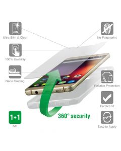 4smarts 360° Protection Set - тънък силиконов кейс и стъклено защитно покритие за дисплея на Asus ZenFone 2 (ZE551ML)