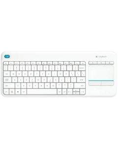 Logitech Wireless Touch Keyboard K400 Plus - безжична клавиатура за смарт телевизори (бял)