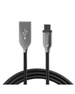 4smarts FerrumCord USB-C Stainless Steel Data Cable - USB-C кабел с оплетка от неръждаема стомана (50 см) (черен)