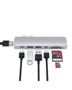 Satechi USB-C Pro USB Hub - мултифункционален хъб за свързване на допълнителна периферия за MacBook Pro (сребрист)