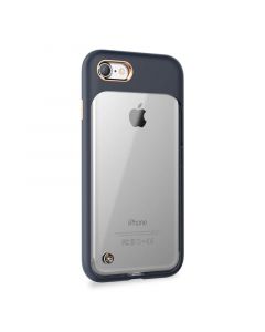 STILMIND Monokini Case - удароустойчив хибриден кейс за iPhone SE (2020), iPhone 8, iPhone 7 (тъмносин-прозрачен)