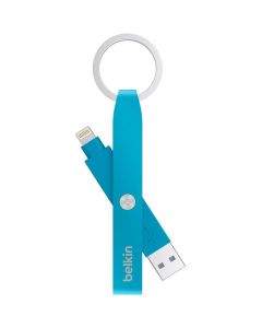 Belkin Mixit Lightning to USB Keychain Cable - кабел тип ключодържател за всички устройства с Lightning порт (син-мат)