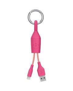 Belkin Mixit Lightning to USB Clip Cable - кабел тип ключодържател за всички устройства с Lightning порт (розов)