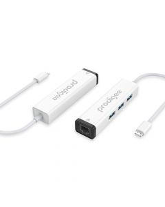 Prodigee USB-C to USB-A Hub & Ethernet - USB хъб с 3 USB изхода и Ethernet порт за устройства с USB-C