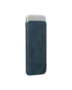 SENA Heritage UltraSlim Pouch - кожен калъф (естествена кожа, ръчна изработка) за iPhone SE (2020), iPhone 8, iPhone 7, iPhone 6, iPhone 6S (тъмносин)