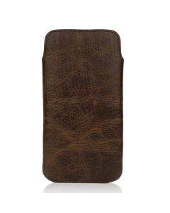 CASEual Leather Pouch - кожен калъф (естествена кожа, ръчна изработка) за iPhone 6, iPhone 6S (тъмнокафяв)