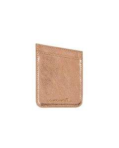 CaseMate Pockets - кожено калъфче, тип джоб за гърба на вашия телефон, побиращо до две кредитни/дебитни карти (розово злато)