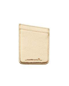 CaseMate Pockets - кожено калъфче, тип джоб за гърба на вашия телефон, побиращо до две кредитни/дебитни карти (златист)