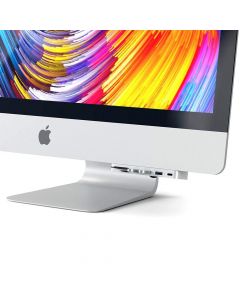 Satechi Aluminium USB-C Clamp Hub Pro - алуминиев USB-C хъб и четец за SD/microSD карти за iMac 2017, iMac Pro, iMac 2019 (сребрист)