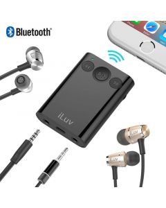 iLuv Bluetooth Audio Splitter - блутут рисийвър аудио адаптер за слушалки, MacBook и автомобилно стерео (черен)