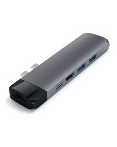 Satechi USB-C Pro USB Hub HDMI 4K & Ethernet - мултифункционален хъб за свързване на допълнителна периферия за MacBook Pro (тъмносив)