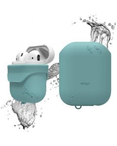Elago Airpods Waterproof Case - водоустойчив силиконов калъф за Apple Airpods (светлосин)