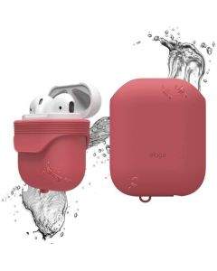 Elago Airpods Waterproof Case - водоустойчив силиконов калъф за Apple Airpods (червен)
